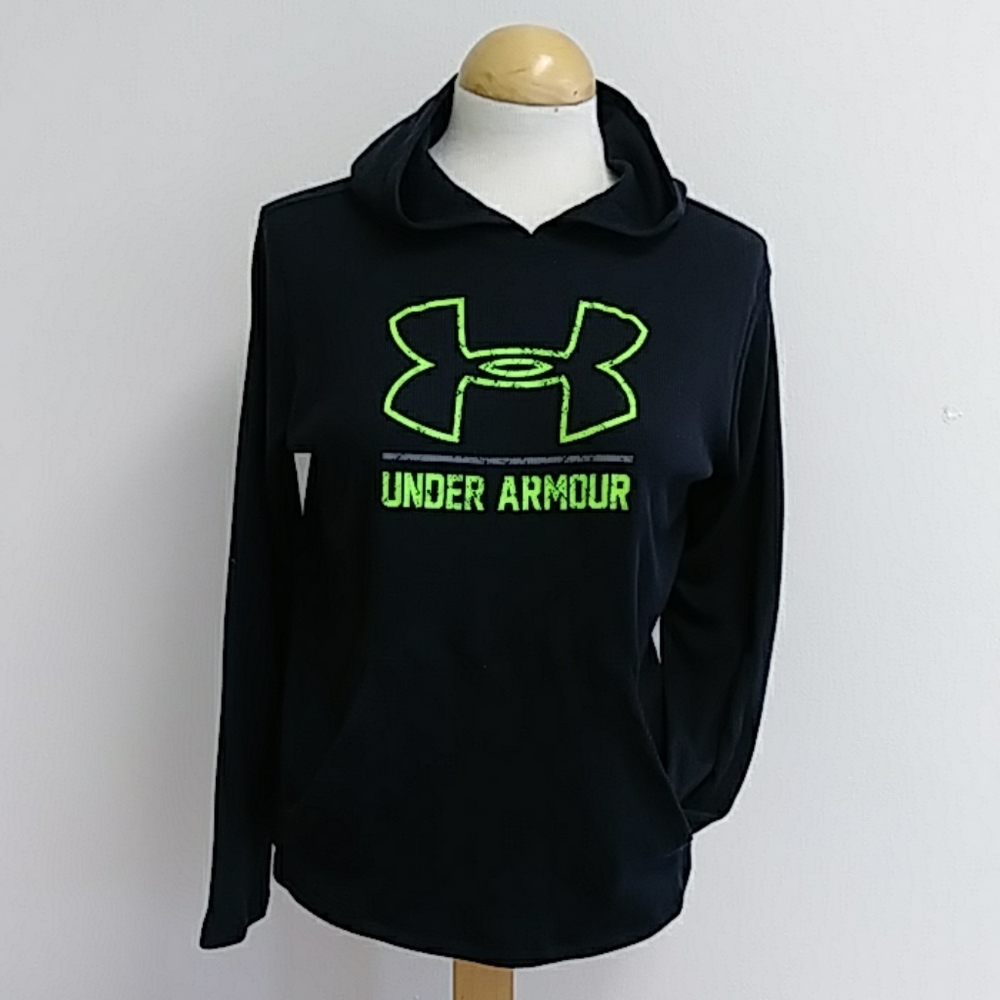 Under Armour coldgear black waffle hoodie YLG